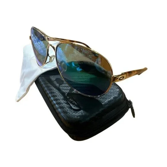 NEW Oakley feedback Polished Gold Tort POLARIZED Galaxy sunglasses - Picture 8 of 8